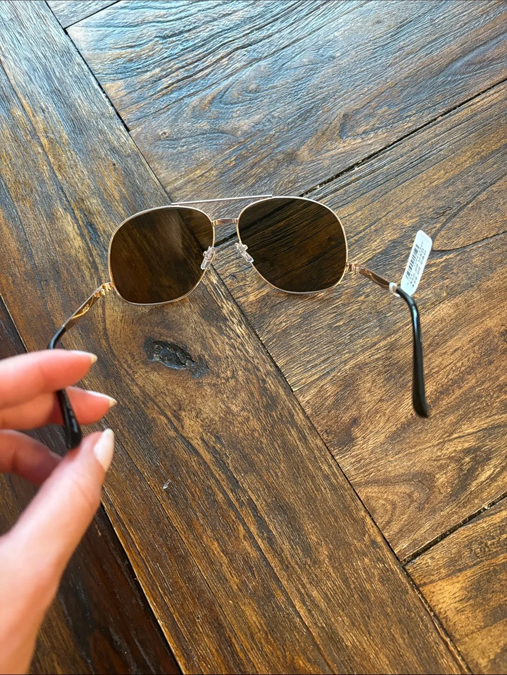 Anthropologie Gold Frame Sunglasses with Yellow-Orange Lenses